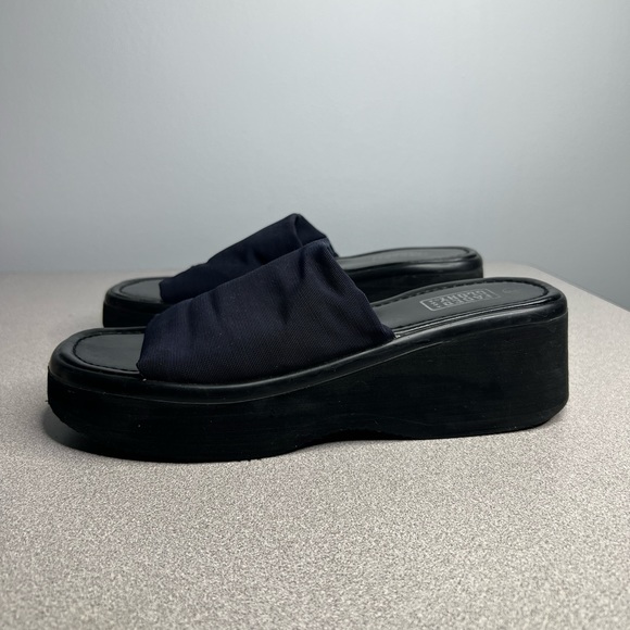 Vintage 90’s Y2K Faded Glory Platform Sandals Slinky Stretch Fabric Top - Picture 9 of 9